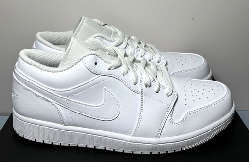 [10226-1] NEW - Nike Air Jordan 1 Low Shoes 'Triple White' 553558-136 US Men's Size-12