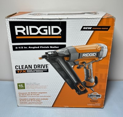 [10245-2] Brand New - RIDGID R250AFF 15-Gauge Angled Finishing Nail Gun w/ Bag