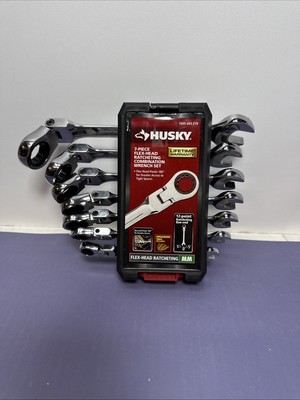 [10414-2] BRAND NEW Husky Flex Ratcheting MM Wrench Set (7-Piece) 1005 665 279