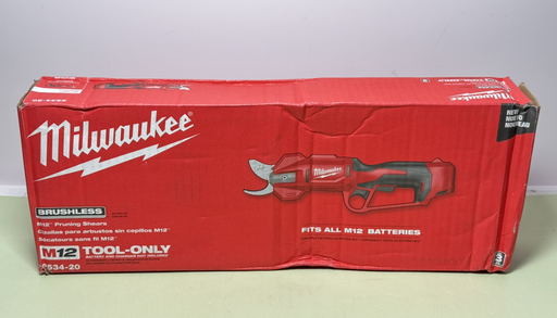 [9267-2;10336-3, 10415-3, 10375-1] Milwaukee 2534-20 M12 12V Brushless Cordless Pruning Shears - Bare Tool
