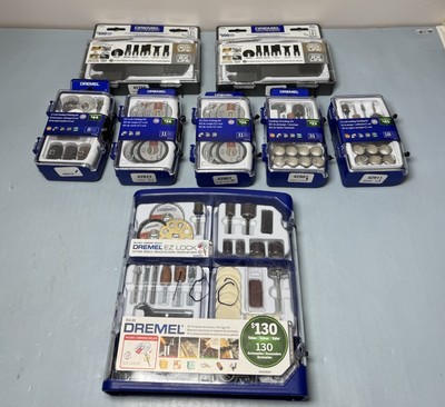 [10425-4] Dremel Rotary Tool Accessory Lot - 8 Kits EZ Lock Cutting,Sanding, Polishing-New