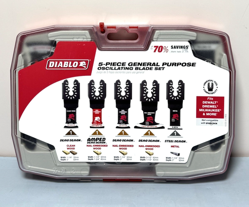 [10425-3] DIABLO Universal Fit Wood & Metal Bi-Metal & Carbide Oscillating Blade Set (5pc)