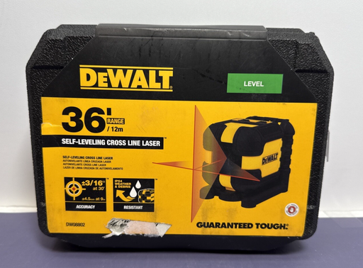 [9221-4] DEWALT Green Self-Leveling Cross Line Laser Level - DW08802