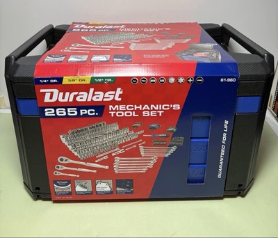 [9686-1, 9708-1, 9764-2] Duralast 1/4in, 3/8in and 1/2in Drive Mechanics Tool Set  - 265 Piece (61-960)