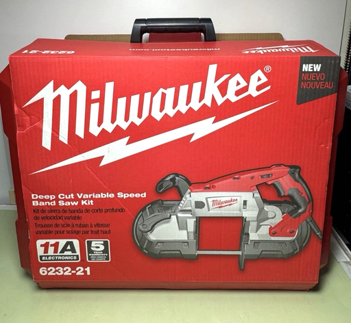 [9557-1] Milwaukee Band Saw Corded 6232-21 Deep Cut Variable Speed With Case New In Box