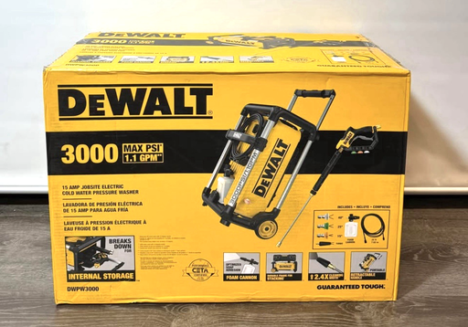 [9949-2] DeWALT DWPW3000 3000 MAX PSI 1.1 GPM 15 AMP Brushless Jobsite Pressure Washer