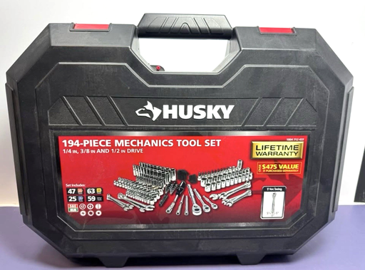 [FRB] Husky 194-Piece Mechanic Tool Set - H194MTS (1/4",38/",1/2" Drive) SAE & Metric