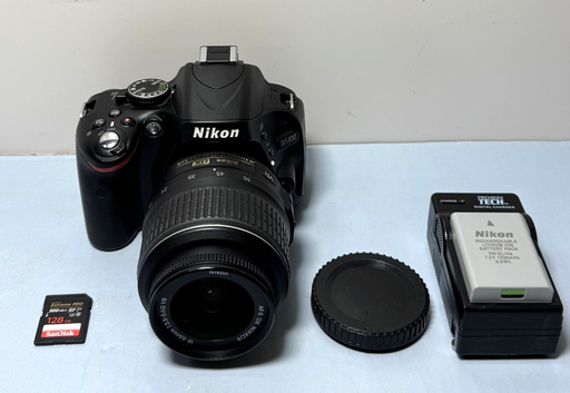 [10554-1] Nikon D5100 16.2MP Digital SLR Camera & 18-55mm VR Lens +128GB SD *10965 SHUTTER