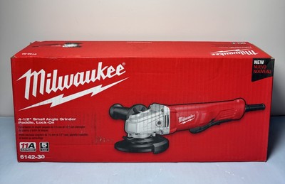 [10705-2] Milwaukee Tool 6142-30 11 Amp Corded 4-1/2" Small Angle Grinder W/Lock-On