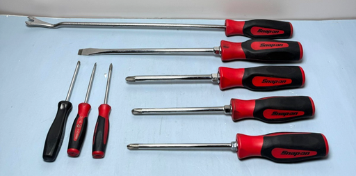 [10657-4] Lot of 8 Snap-on Screwdrivers SGDP, SGD, ASG, TRI Series Phillips&Flat USA Made