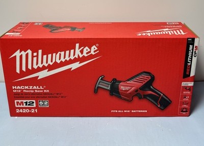 [10611-1, 10725-6] Milwaukee 2420-21 M12 12-Volt Li-Ion Cordless HACKZALL Reciprocating Saw Kit