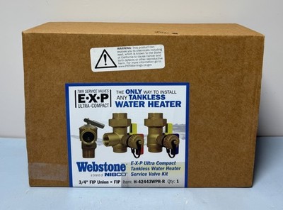 [10725-3] Webstone 3/4 in. EXP Ultra-Compact Tankless Water Heater Service Valve Kit-New