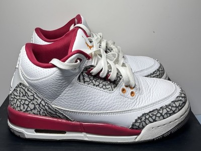 [10637-1] Air Jordan 3 Retro GS 'Cardinal Red' GS 398614-126 Size 7Y  - *Missing Insoles*