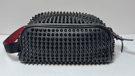 [10737-1] Christian Louboutin Blaster Pouch Calf leather and spikes -Black