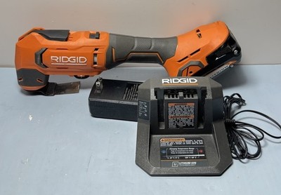 [9990-1] RIDGID 18V R86241 Cordless Oscillating Multi-Tool with 2.0 Ah Batt &Charger