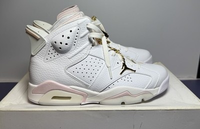 [10873-2] Nike Air Jordan 6 Retro Gold Hoops White DH9696-100 Women’s Size 8 US
