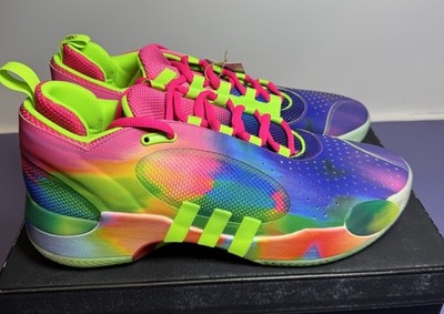 [10894-1] ADIDAS SM D.O.N. ISSUE 5 UNISEX TIE DYE BASKETBALL SNEAKERS M 12-W 13 IH8345