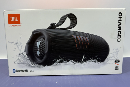[11167-1] JBL Charge 6 Black Portable Bluetooth Speaker - Complete in Box Preowned