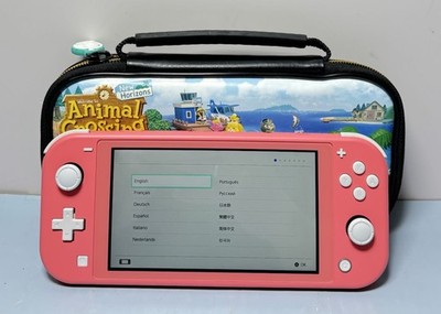 [11254-3] Nintendo Switch Lite Handheld Game Console HDH-001 Coral w Animal Crossing case