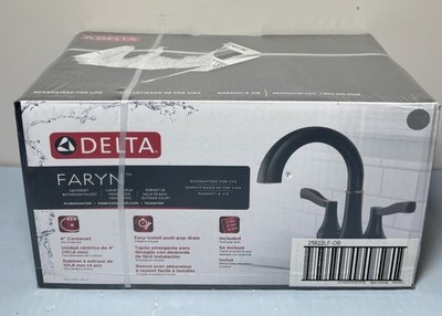 [11343-3] Delta Faryn 4" Centerset Double-Handle Bathroom Faucet 25822LF-OB